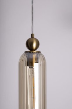 Maxlight Campanila - Hängeleuchte - Ø 11 x 158 cm - Messing und Bernstein