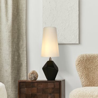 Searchlight Apex - Tischleuchte - Ø 20 x 56 cm - schwarz und weiß