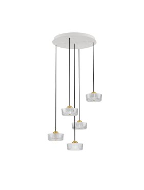 Nova Luce Keros - Hängelampe - Ø 45 x 200 cm - 30W LED inkl. - Platin Gold