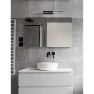 Nova Luce Mondrian - Spiegelleuchte - 62 x 14 x 6 cm - 20W LED inkl. - IP44 - sand schwarz