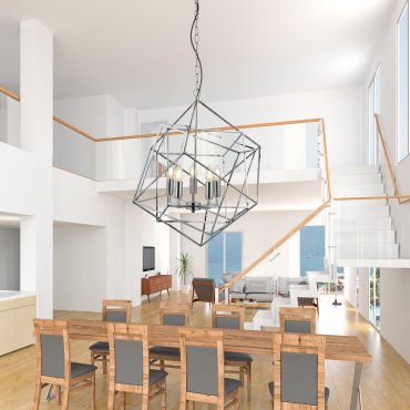 Searchlight Cube - Kronleuchter - Ø 55 x 150 cm - Chrom