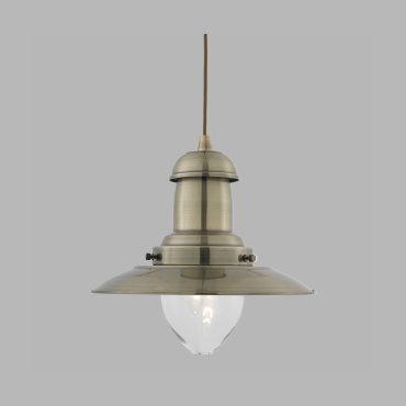 Searchlight Fisherman - Pendelleuchte - Ø 32 x 120 cm - satiniert silber