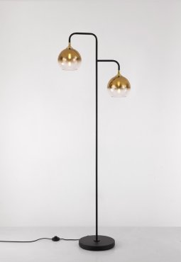Artdelight Dajano - Stehleuchte 2L - 30 x 45 x 175 cm - schwarz mit gold