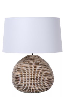 Lucide Maduka - Tischleuchte - Ø 45 x 61 cm - hellbraun und weiß