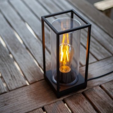 Lutec Flair - Außen-Tischleuchte - 12 x 12 x 27,2 cm - IP44 - mattschwarz