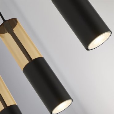 Searchlight Merrygold - Pendelleuchte - 94 x 120 cm - schwarz und bernsteinfarben