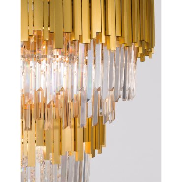 Nova Luce Grane - Kronleuchter - Ø 85 x 120 cm - gold und transparent