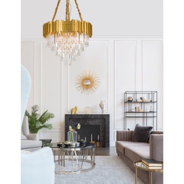Nova Luce Grane - Kronleuchter - Ø 73 x 120 cm - gold und transparent