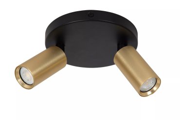 Lucide Ritmo - Aufbaustrahler 2L - Ø 15 x 11,1 cm - schwarz mit gold