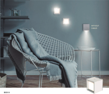 New Garden Box 8 - wiederaufladbare Wand-/Deckenleuchte - 7,5 x 7,5 x 7,5 cm - weiß
