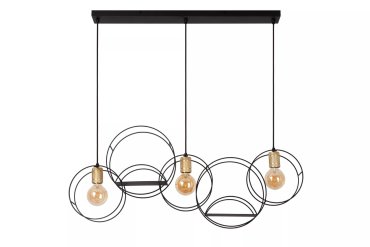 Lucide Circle - Pendelleuchte 3L - 104 x 15 x 160 cm - schwarz