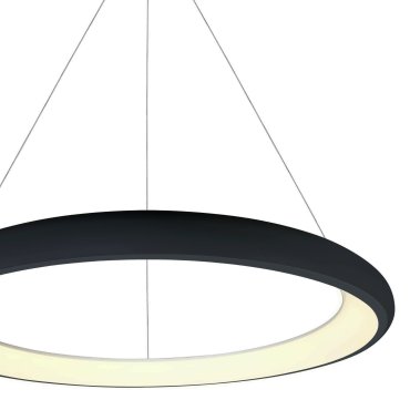 ONE Light LED Pendelleuchte Rings - Hängeleuchte - Ø 61 x 120 cm - 50W LED inkl. - schwarz