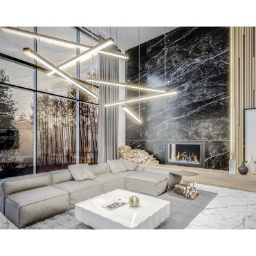 Maxlight Trio - Hängeleuchte - 10 x 3,6 x 150 cm - 3 x 12W dimmbare LED inkl. - schwarz