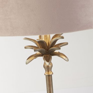 Searchlight Palm - Tischleuchte - Ø 38 x 65 cm - antik nickel und rosa