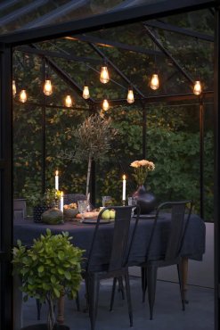 Konstsmide - dekorative Lichtschnur mit Dimmfunktion - Starterset - 9,15 Meter Länge plus 10,85 Meter Schnur - 10 austauschbare LED-Lampen inkl. - 7W - IP44 - schwarz