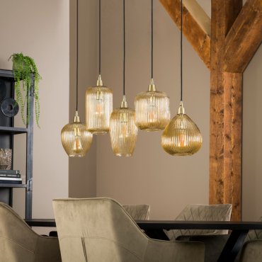 Vico Stripe Glas - Pendelleuchte - 20 x 120 x 150 cm - gold