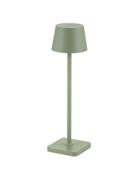 Nova Luce Deck - wiederaufladbare Tischleuchte - Ø 8,5 x 30 cm - 2W dimmbare LED inkl. - IP54 - olivgrün