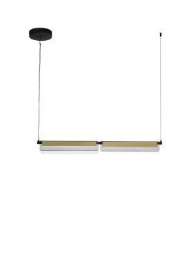 Nova Luce Apnea - Hängelampe - 93 x 160 x 7 cm - 20W dimmbar LED inkl. - sand schwarz, gold und grau