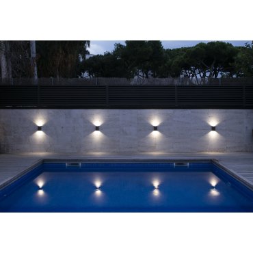 Faro Ling - Wandleuchte - 9,2 x 7,1 x 15,7 cm - 6W LED inkl. - IP54 - dunkelgrau