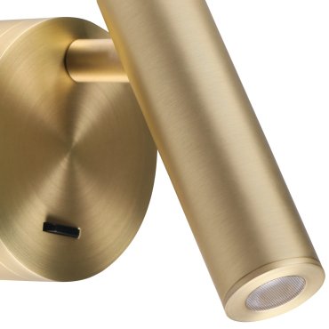 Nova Luce Clip - Wandleuchte mit Schalter - 8 x 3,4 x 11 cm - 3W LED inkl. - Messing satiniert