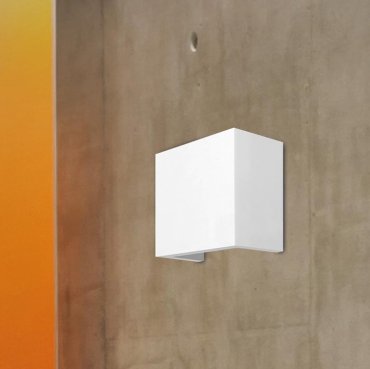 Nova Luce Sandro Square - Wandleuchte - 12 x 12 x 7 cm - weißer Gips