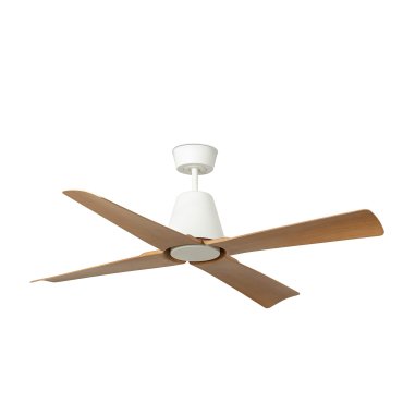 Faro Typhoon M - Deckenventilator mit Fernbedienung - Ø 127 cm - IP44 - weiß und Ahorn