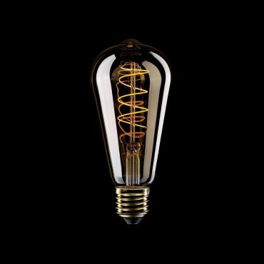 Creative Cables LED-Filament-Lampe - Ø 6,4 x 14,9 cm - E27 - 4W dimmbar - 1800K - Bernsteinfarben