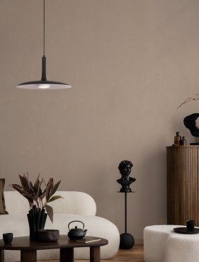 Nova Luce Lisi - Hängelampe - Ø 33 x 180 cm - 12W LED inkl. - matt schwarz