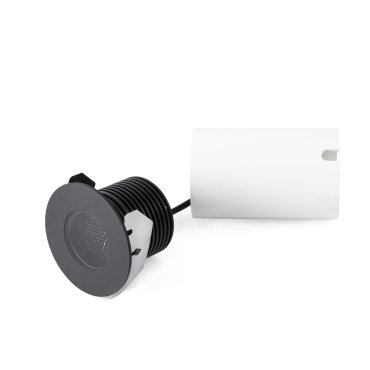 Faro Grund - runder Bodenstrahler für außen - Ø 80 mm, Ø 60 mm versenkt - inkl. 7W LED - IP67 - schwarz - warmweiße Lichtfarbe (2700K)