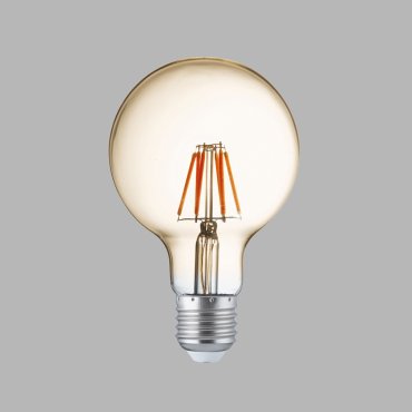 Searchlight LED Lampe - Ø 10 x 14 cm - E27 - 6W dimmbar (5er Set) - 2700K - bernsteinfarben