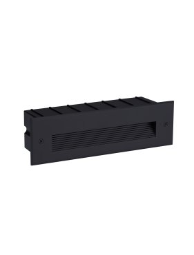 Nova Luce Polka - Wandeinbauleuchte - 25 x 7,6 x 7,4 cm - 7W LED inkl. - IP65 - Sand schwarz