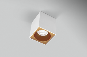 Century Italia Essenza Cube - Aufbaustrahler 1L - 9,6 x 9,6 x 10,2 cm - gold und weiß