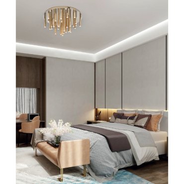 Maxlight Organic - Deckenleuchte - Ø 60 x 34 cm - 33 x 1W dimmbare LED inkl. - gold