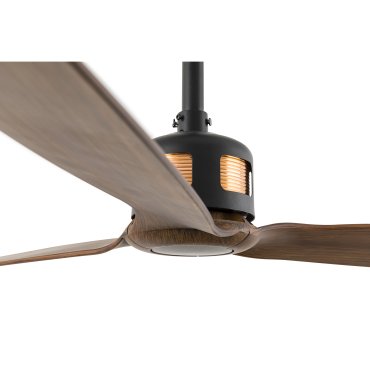 Faro Copper - Deckenventilator mit Fernbedienung - Ø 128 cm - mattschwarz und dunkelbraun