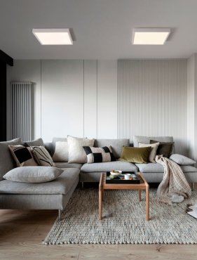 Nova Luce Itos - deckenleuchte - 40 x 40 x 4,5 cm - 32W LED inkl. - sand weiß