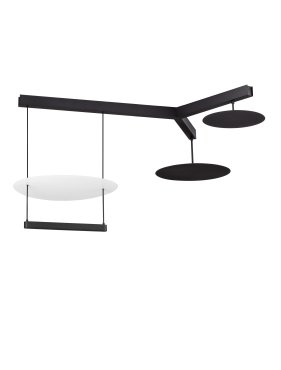 Nova Luce Diona - Hängelampe - 120 x 150 x 100 cm - 81W dimmbar LED inkl. - sand schwarz und weiß