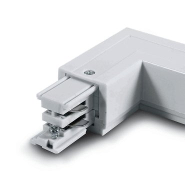 ONE Light Square Schienenzubehör - rechter Winkel - links - 3-Phasen-Schienensystem - 16A - weiß