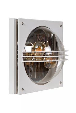 Lucide Privas - Außenwandleuchte - 30,3 x 15,3 x 30,3 cm - IP44 - weiß