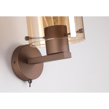 Searchlight Sweden - Wandanbauleuchte - 15 x 24 cm - mokka und bernsteinfarben