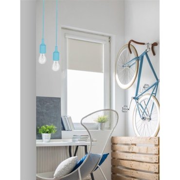 Nova Luce Swing - Hängeleuchte - Ø 4,5 x 100 cm - himmelblau