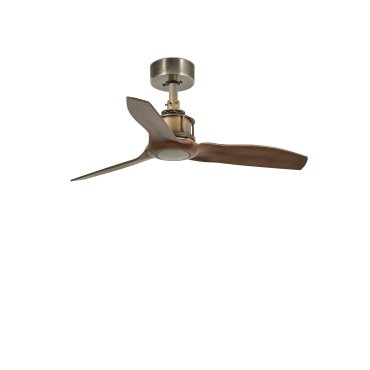 Faro Just Fan XS - Deckenventilator mit Fernbedienung - Ø 81 cm - dunkelbraun und Messing antik