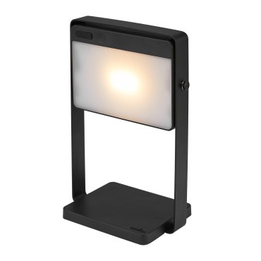 Nordlux Saulio Solar - Tischleuchte mit wiederaufladbarem Solar-Leuchtmittel - 3 Stufen Dimmer - 3.5W LED inkl - 23.6 x 17 x 10.7 cm - IP44 - schwarz