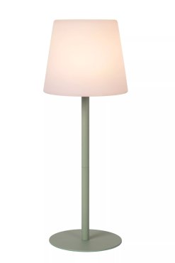 Lucide Tyon - wiederaufladbare Tischleuchte - Ø 15 x 41 cm - 2W dimmbare LED inkl - IP65 - grün