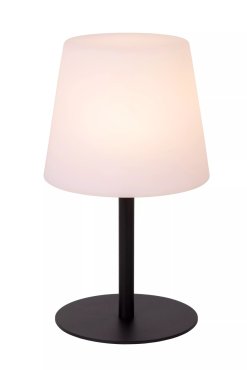 Lucide Tyon - wiederaufladbare Tischleuchte - Ø 15 x 41 cm - 2W dimmbare LED inkl - IP65 - schwarz