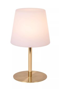 Lucide Tyon - wiederaufladbare Tischleuchte - Ø 15 x 41 cm - 2W dimmbare LED inkl - IP65 - gold