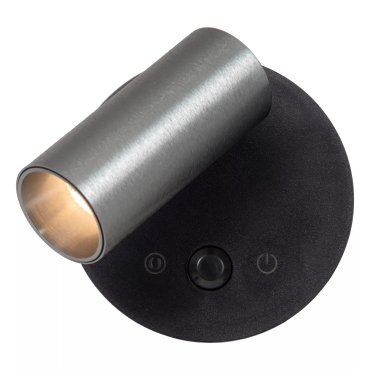 Lucide Toni - wiederaufladbare Wandleuchte mit Bewegungssensor - Ø 8,1 x 12,4 cm - 2W dimmbare LED inkl - grau