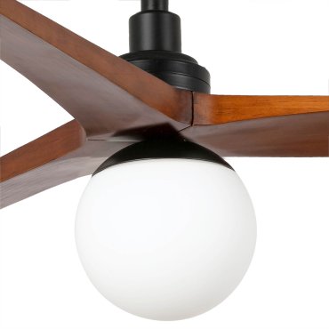 Faro Klim S - Deckenventilator mit Licht - Ø 92,5 cm - matt schwarz und dunkle walnuss