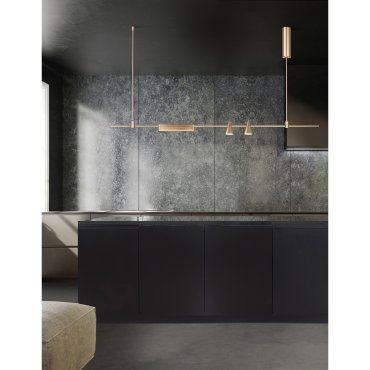 Nova Luce Grammi 04 - magnetische Röhrenstruktur - 150 x 75 cm - 60W LED inkl. - satiniertes Gold