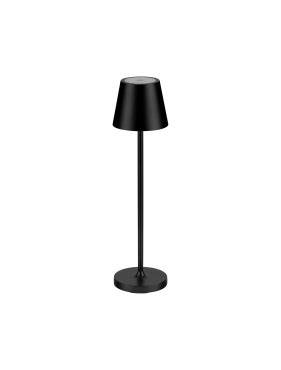Nova Luce Petit - wiederaufladbare Tischleuchte - Ø 7 x 28 cm - 2W dimmbare LED inkl. - IP54 - Sand schwarz