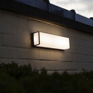 Lutec Doblo - Außenwandleuchte - 35 x 8 x 10 cm - 34W LED inkl. - IP54 - dunkelgrau